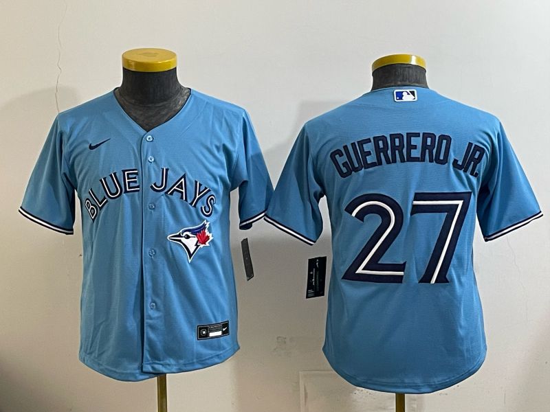Youth 2025 Nike Toronto Blue Jays #27 Guerrero jr Light Blue Game MLB Jersey 05